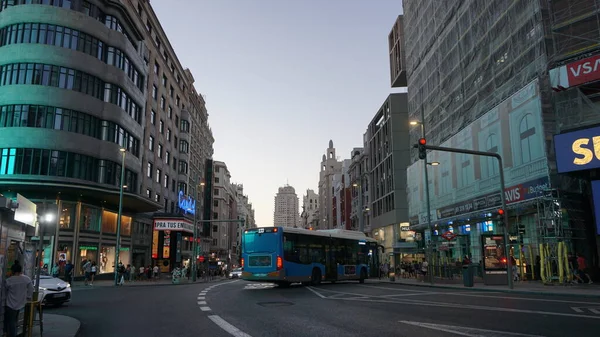 Madrid España Septiembre 2020 Vista Gran Vía Madrid Durante Pandemia —  Fotos de Stock