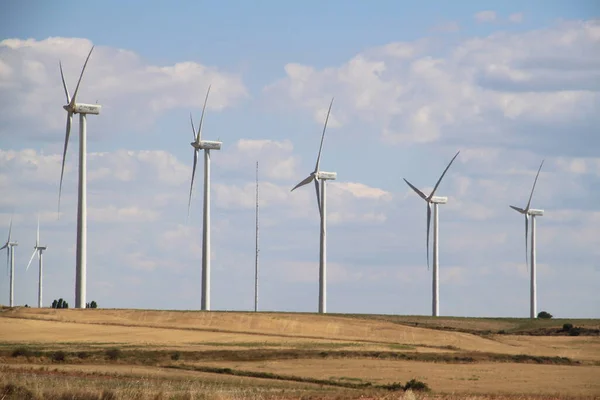 Energia Verde Turbinas Eólicas Que Geram Eletricidade — Fotografia de Stock