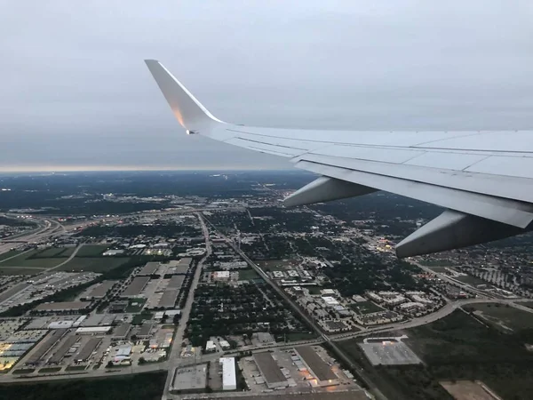 Dallas Abd Den Kalkan Bir Uçağın Manzarası — Stok fotoğraf