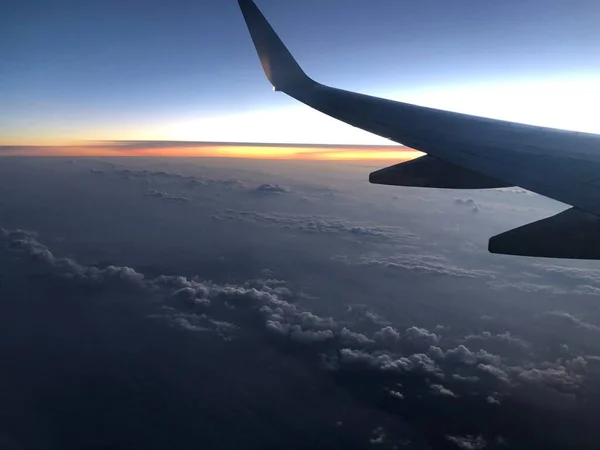 Dallas United States September 2020 Landscape Sunset Airplane Wing Dallas — Stock Photo, Image