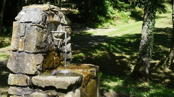 Szökőkút Folyó Vízzel Urkiola Természetes Park Bizkaia Baszkföld Spanyolország — Stock Fotó