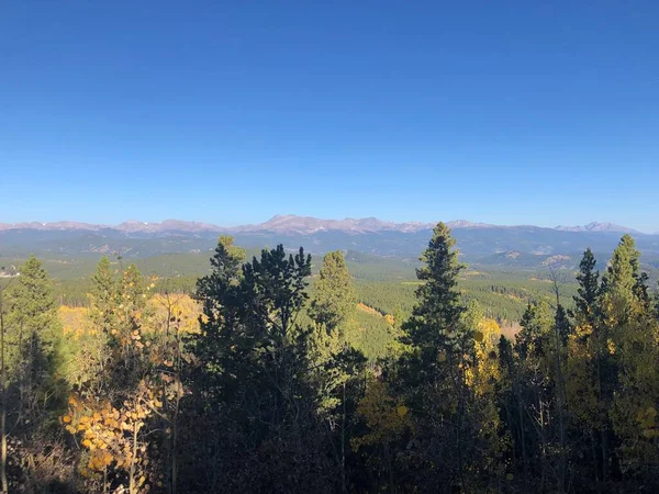 Paisagem Árvores Montanhas Partir Mirante Golden Gate Canyon State Park — Fotografia de Stock