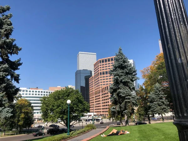 Denver Colorado Сша Октября 2020 Года Skyline Denver Colorado Сша — стоковое фото