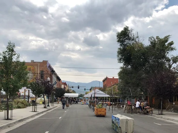 Salida Colorado Estados Unidos Setembro 2020 Rua Com Bares Terraço — Fotografia de Stock