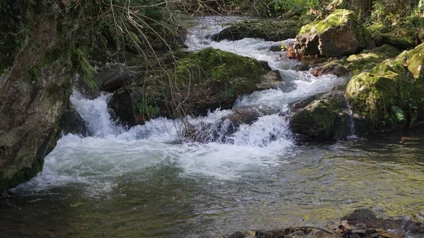 Kleiner Wasserfall Einem Gebirgsfluss Baskenland — Stockfoto