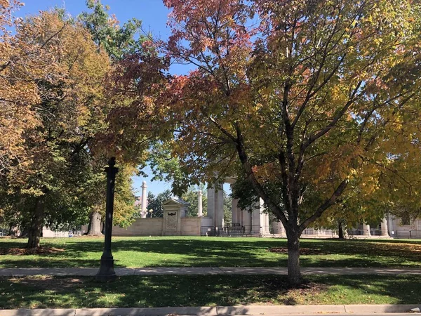 Paysage Arbres Bâtiments Automne Denver — Photo