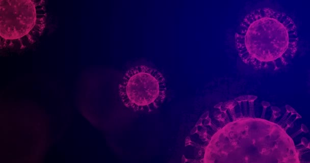 Coronavirus 2019-nCov End. Coronavirus concept resposible for asian flu outbreak and coronaviruses influenza as dangerous flu strain cases as a pandemic. Microscope virus close up dissolves. 4K purple Royalty Free Stock Footage