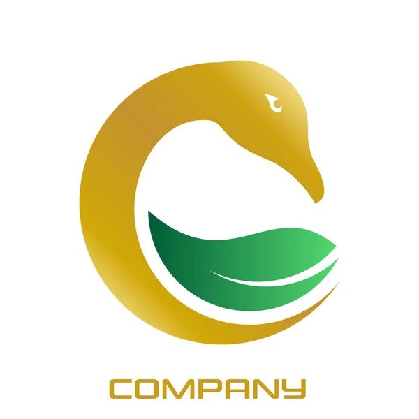 Logotipo Ganso Dourado Ilustração Vetorial — Vetor de Stock