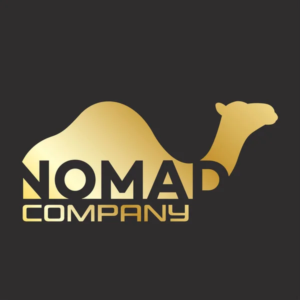 Χρυσό Λογότυπο Καμήλα Εικονογράφηση Διάνυσμα — Διανυσματικό Αρχείο