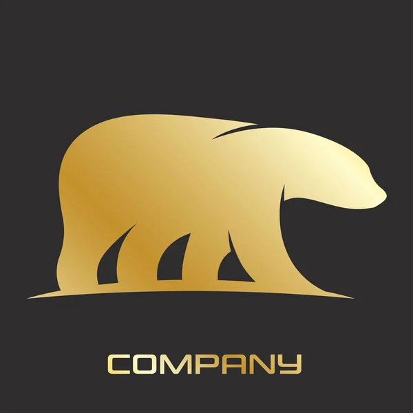 Złoty Niedźwiedź Logo Ilustracji Wektorowych — Wektor stockowy