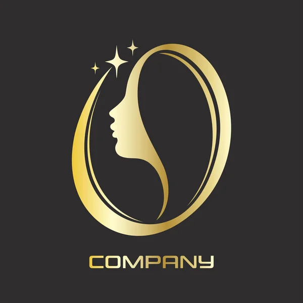 Logo Salon Gadis Dan Kecantikan Yang Cantik - Stok Vektor