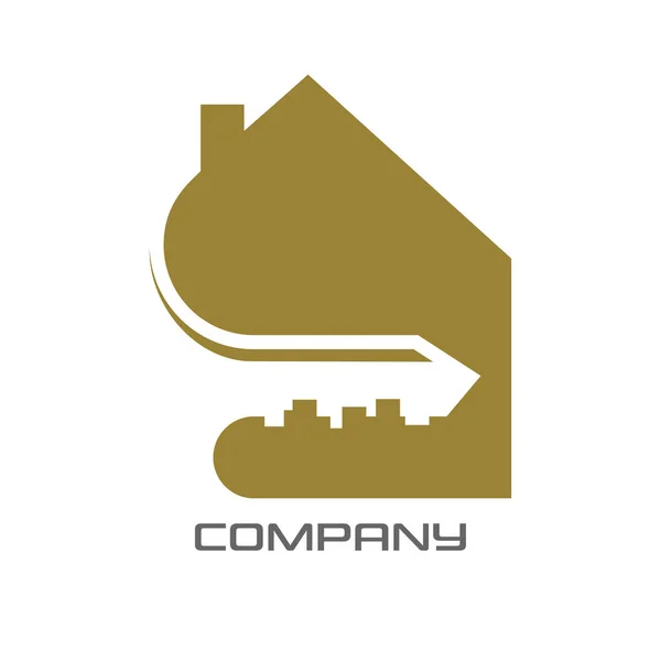 Exemplo Uma Casa Logotipo Chave — Vetor de Stock