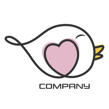 Kuş ve kalp logosu