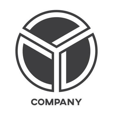 Soyut yuvarlak Y logosu 