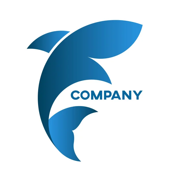 Carta Logotipo Peixe —  Vetores de Stock