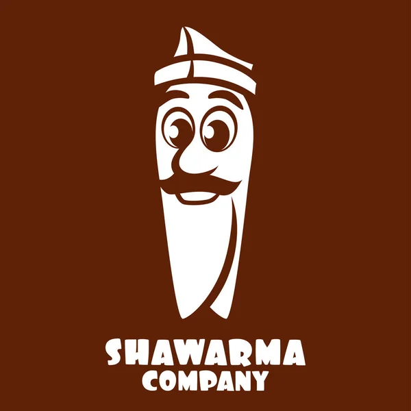 Zeichentrickfigur Shawarma Logo — Stockvektor