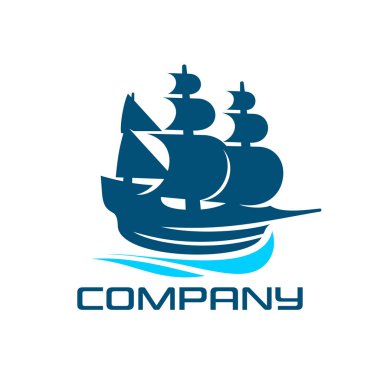 Retro logosu büyük bir Yelkenli