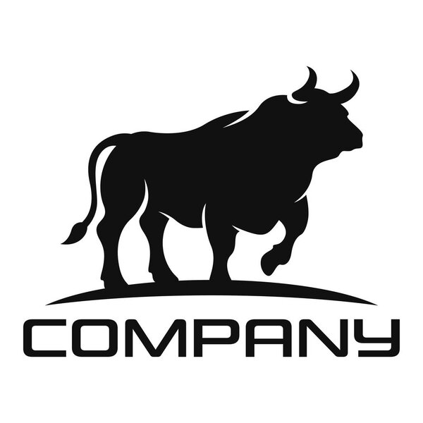 Silhouette of an angry bull logo