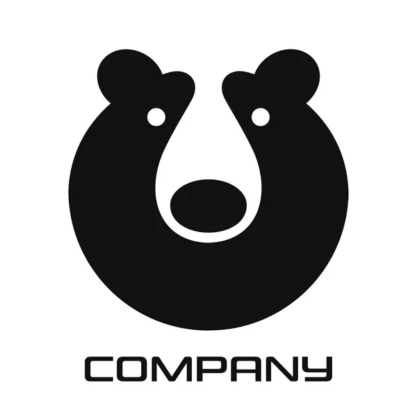 现代熊头灰熊标志 — 图库矢量图片