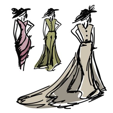 Çizilmiş moda tasarımı