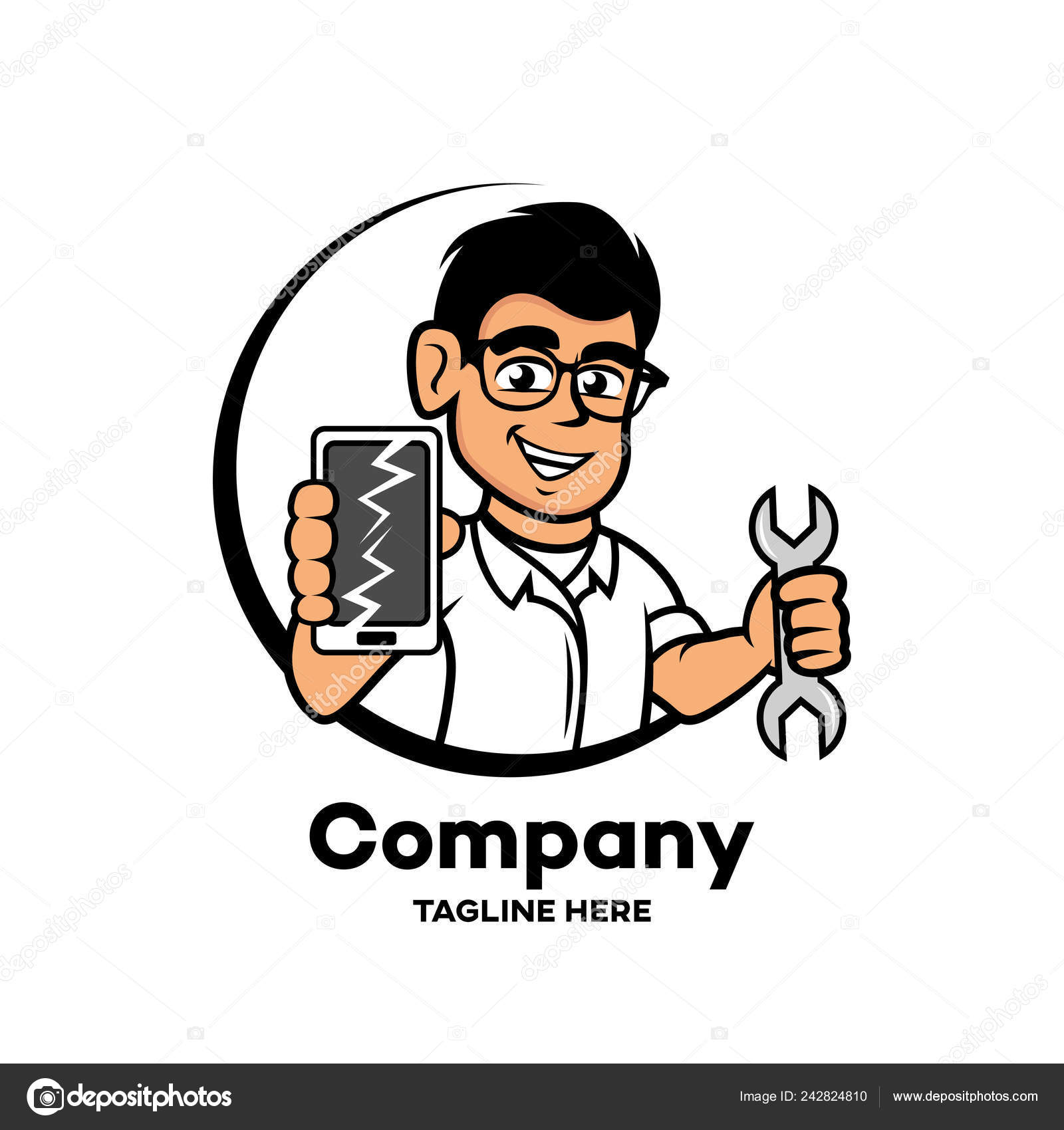 Man Phone Repair Logo Stock Vector Image by ©Valentin1982 #242824810