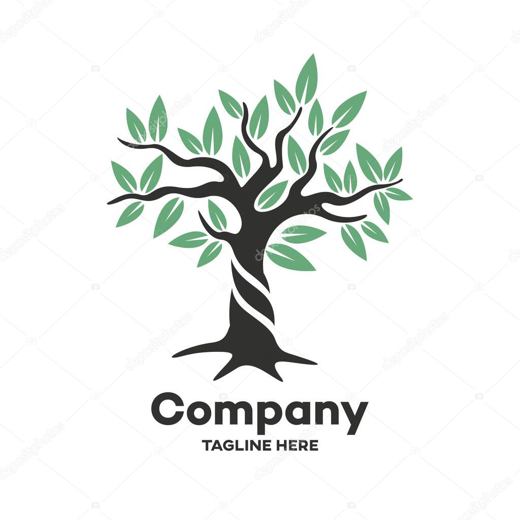 Modern deciduous tree logo