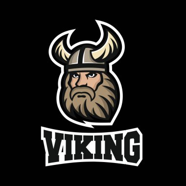 Viking maskot logosunu görmeniz gerekir. Vektör çizim.