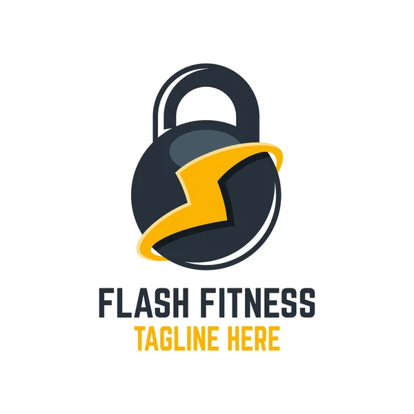 Flash Fitness Moderne Logo Poids — Image vectorielle