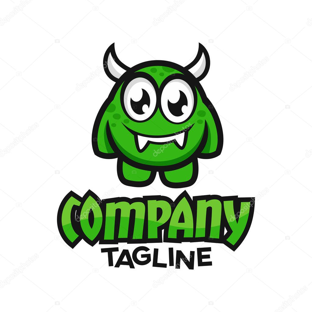 Modern character cartoon monster logo