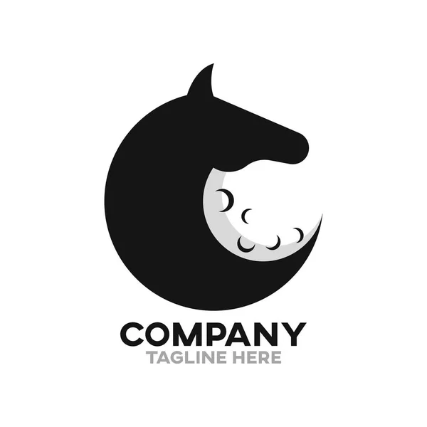 Logotipo Cavalo Lua Moderna —  Vetores de Stock