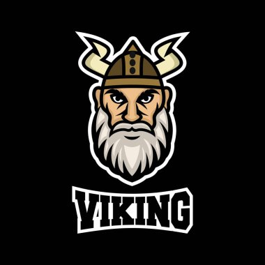 Modern maskot viking logosu. Vektör çizimi.