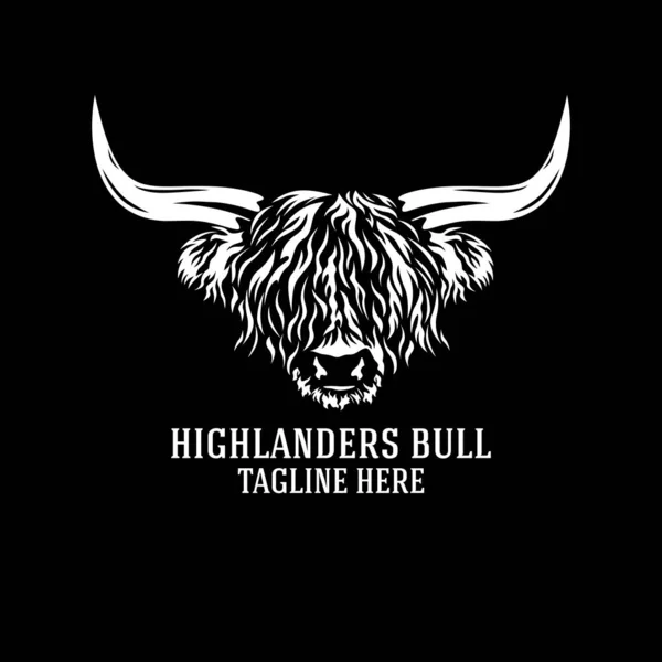 modern highlanders boğa logosu. Vektör çizimi.
