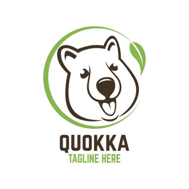 Modern head of the animal quokka logo. clipart