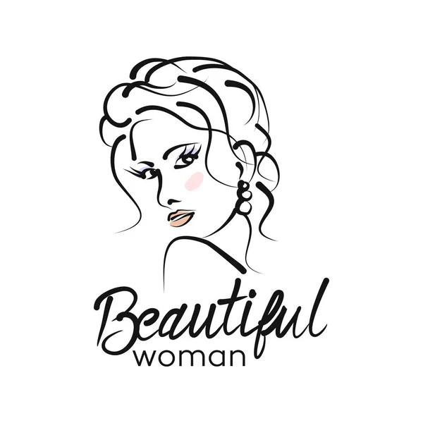 Modern Beautiful Woman Logo — Stock Vector
