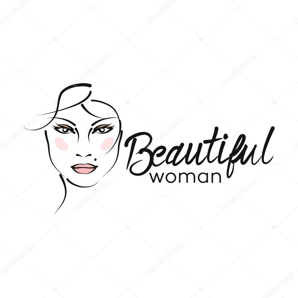 Modern beautiful woman logo
