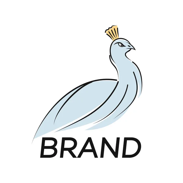 Oiseau Moderne Paon Logo — Image vectorielle