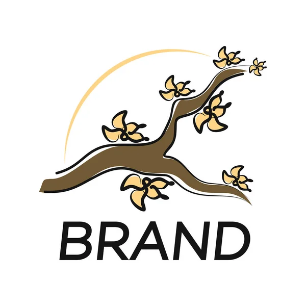 Nature Moderne Arbre Branche Logo — Image vectorielle