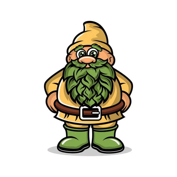Cartoon Dwarf Mascot Logo Vector Illustration — стоковий вектор