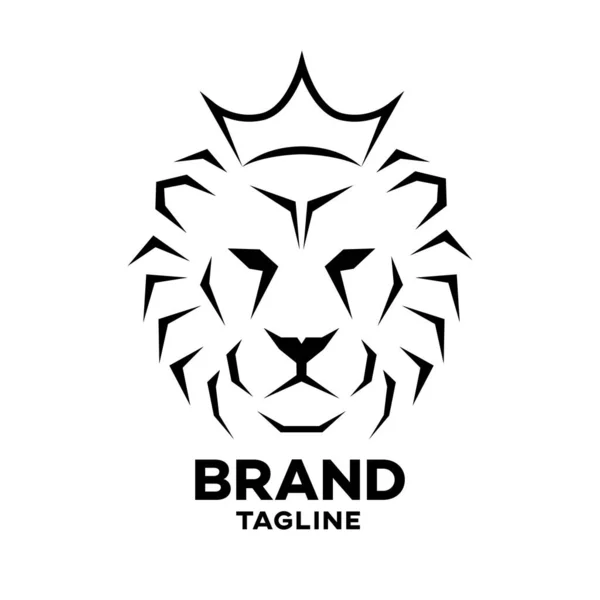 Logotipo Leão Coroado Moderno Ilustração Vetorial — Vetor de Stock