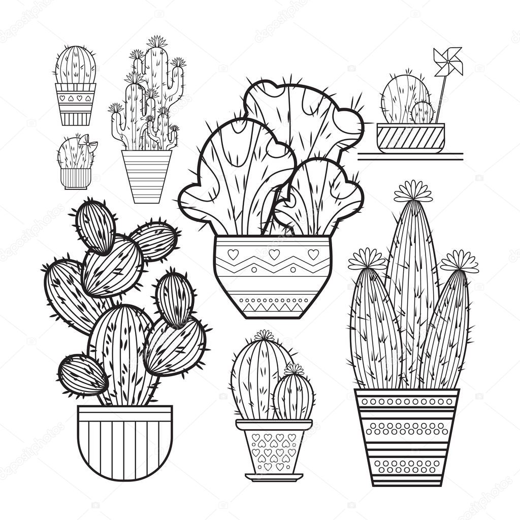 Illustration of a cactuses isolated