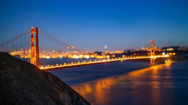 Panoramautsikt Över Golden Gate Bron Skymningen Tid San Francisco Usa — Stockfoto