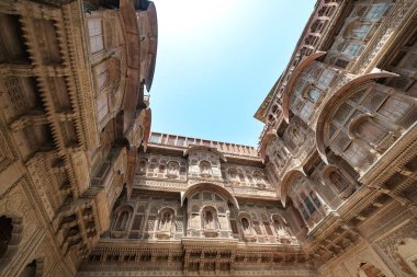 Jodhpur, Rajasthan, Hindistan Mehrangarh kalede. Bir Unesco Dünya Mirası.