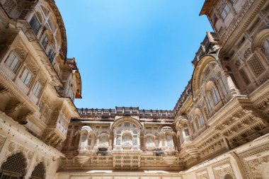 Jodhpur, Rajasthan, Hindistan Mehrangarh kalede. Bir Unesco Dünya Mirası.
