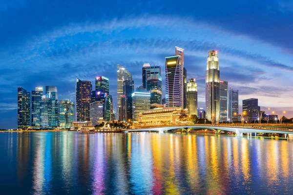 Singapore Financial District Skyline Marina Bay Twilight Time Singapore City — Stock Photo, Image