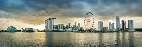 Bulutlu Gün Singapur Şehir Güney Doğu Asya Marina Bay Singapur — Stok fotoğraf
