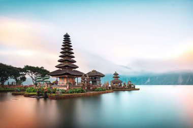 Ulun Danu Beratan Temple is a famous  landmark located on the western side of the Beratan Lake , Bali ,Indonesia. clipart