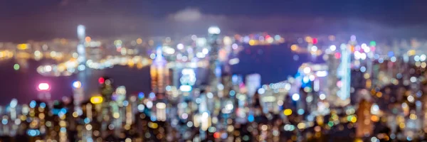 Widok Fokusu Panoramę Hongkongu Wieczór Widziany Szczytu Wiktorii Hong Kong — Zdjęcie stockowe