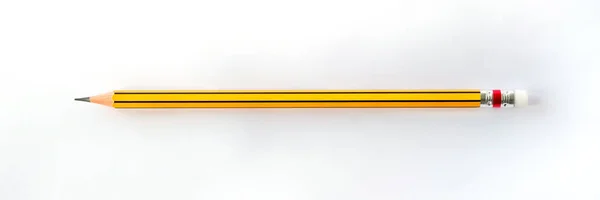 Drewniany Ołówek Wyizolowany Białym Tle Pojęciowe Wykształcenie — Zdjęcie stockowe