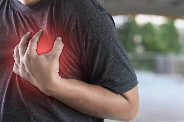 Άνθρωπος Ασθένεια Θωρακικός Πόνος Υποστεί Καρδιακή Προσβολή — Φωτογραφία Αρχείου