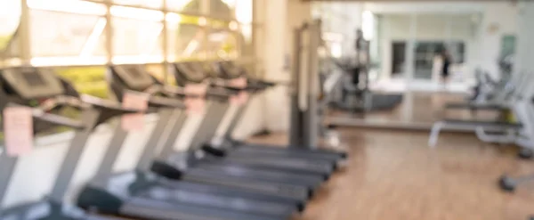 Borroso Fondo Gimnasio Fitness Para Concepto Ejercicio Físico Banner —  Fotos de Stock